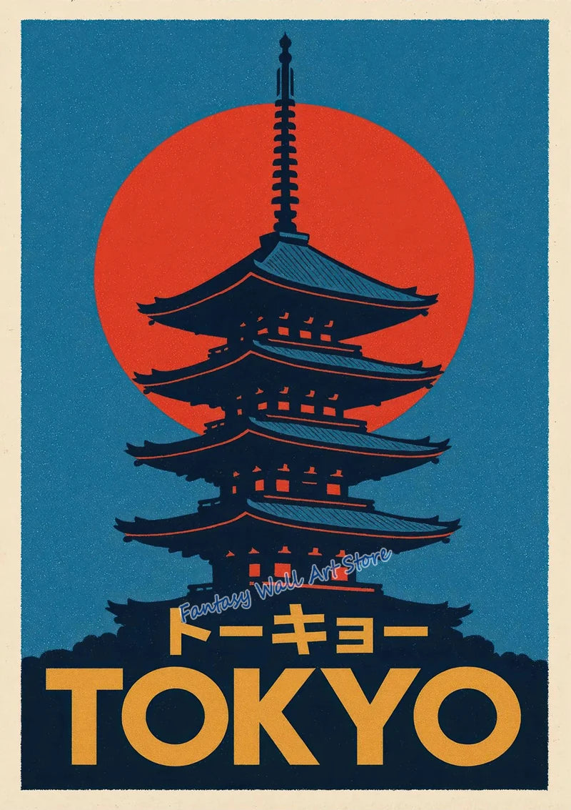 Japan Traveling Vintage Art Osaka Tokyo Fuji Blossom Yoshino Japanese Zen Poster
